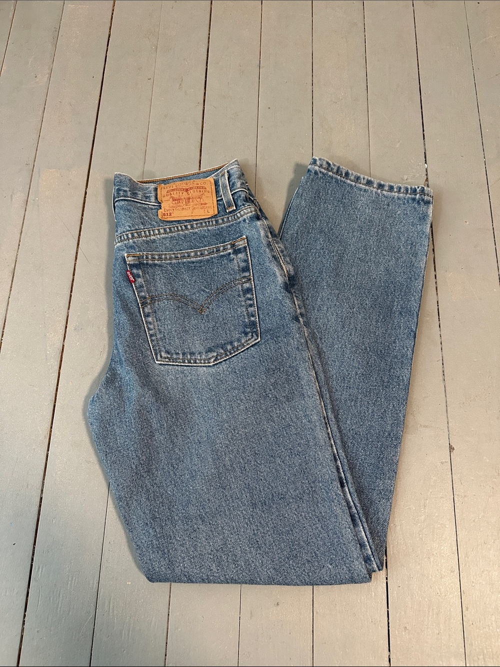 512 Levi's High Waist Vintage 90s 00s Straight Leg Medium Blue Denim Jeans